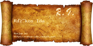Rákos Ida névjegykártya